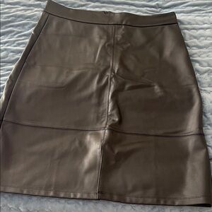 NYDJ Black Leather Mini Skirt